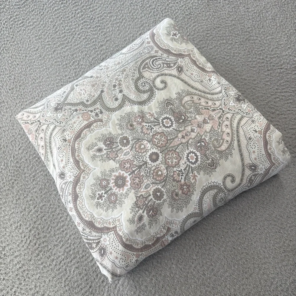 Pottery Barn Jordana Paisley Duvet Cover Full/Queen 92 x 88 Beige Percale Boho